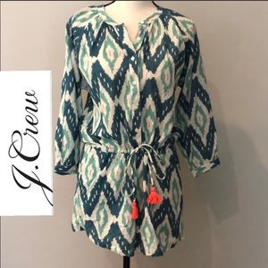 JCrew Ikat Print Shorts Romper